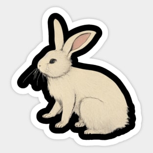 Vintage Cute Baby Rabbit Lop Eared Bunny Mom Sticker